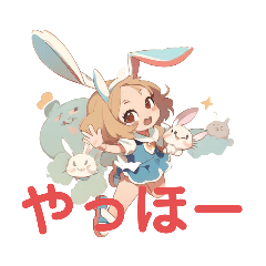 [LINEスタンプ] ウサギの、うさ子ちゃんrabbit girl