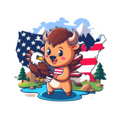 [LINEスタンプ] AmericanBison ＆Baldo Eagle