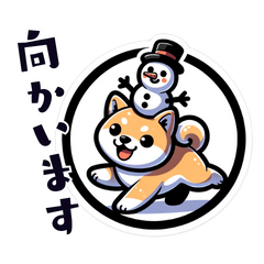 [LINEスタンプ] かわいい柴犬と雪だるまのスタンプ