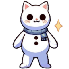 [LINEスタンプ] 雪だるま白猫