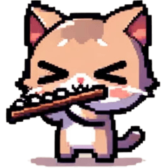 [LINEスタンプ] フルート猫