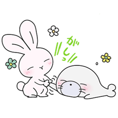 [LINEスタンプ] ゆるいあざらしとうさぎスタンプ