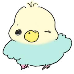 [LINEスタンプ] カラフルふわふわインコ