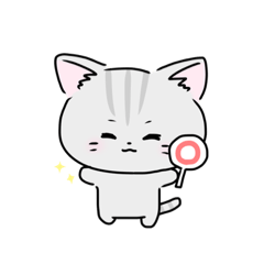 [LINEスタンプ] ふわふわねこ ！！