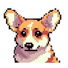 [LINEスタンプ] 日常 ドット絵 コーギー 40種 犬 イヌ DOG