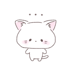 [LINEスタンプ] やさしいしろねこ！