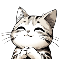 [LINEスタンプ] ごあいさつ猫 ありがとう＆わかりました