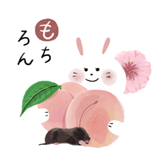 [LINEスタンプ] 絵で覚えるひらがなうさぎ