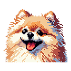 [LINEスタンプ] ドット絵 ポメラニアン 日常会話 40種 犬