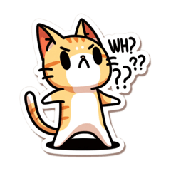 [LINEスタンプ] にゃんとも不思議猫:どうしてにゃん？