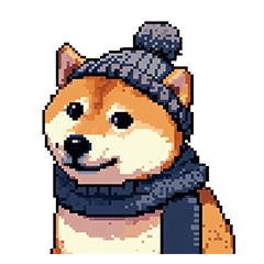 [LINEスタンプ] ドット絵 冬の柴犬 40種