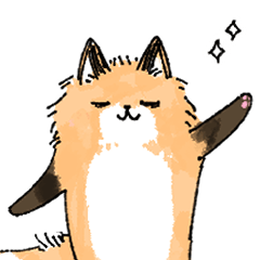 [LINEスタンプ] ぼさ毛のキツネ