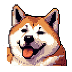 [LINEスタンプ] ドット絵 秋田犬 日常会話 40種