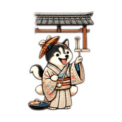 [LINEスタンプ] ワンちゃんの着物スタンプ