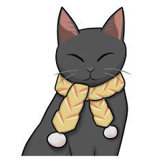 [LINEスタンプ] 冬の黒猫スタンプ