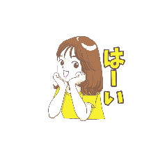 [LINEスタンプ] 女の子たち(返事＋リアクション)