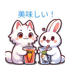 [LINEスタンプ] 猫と可愛いうさぎ