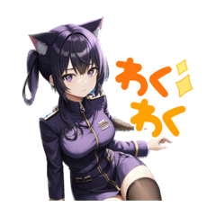 [LINEスタンプ] ブラック猫耳ガール