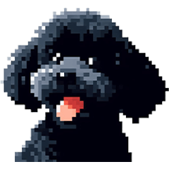 [LINEスタンプ] ドット絵 トイプードル ブラック 40種 日常