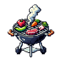 [LINEスタンプ] 8bit.BBQ バーベキュー40スタンプ