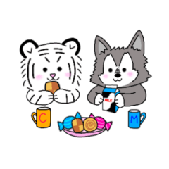 [LINEスタンプ] Baby Tiger ＆ Baby Wolf