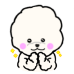 [LINEスタンプ] 白いモフモフの犬 韓国語あり