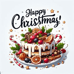 [LINEスタンプ] Let's have a Christmas Party！ Let's eat