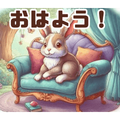 [LINEスタンプ] 毎日使えるソファウサギ