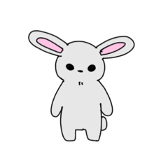 [LINEスタンプ] 無口なウサギ