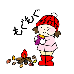 [LINEスタンプ] 女の子の冬の日常生活